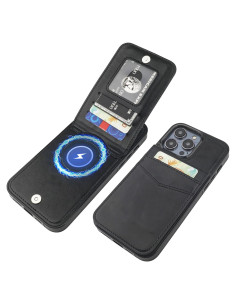 Funda Cartera KIHUWEY para iPhone 13 Pro Max 6.7" Negro