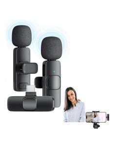 Micrófono Lavalier Inalámbrico Aoiutrn K2 USB-C para iPhone y Android