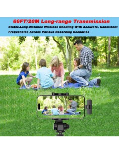 Micrófono Lavalier Inalámbrico Aoiutrn K2 USB-C para iPhone y Android 2