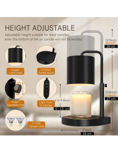 Lámpara Calentadora de Velas Zukakii Ajustable 50W Negro 2