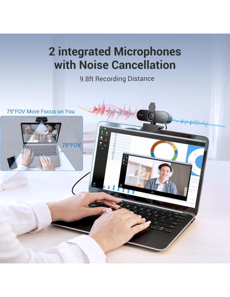 Cámara web 4K Newline NewEye 62 con trípode y micrófonos Cámara web 4K Newline NewEye 62 con trípode y micrófonos