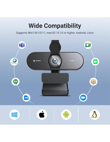 Cámara web 4K Newline NewEye 62 con trípode y micrófonos