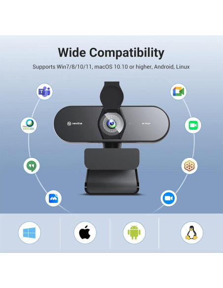 Cámara web 4K Newline NewEye 62 con trípode y micrófonos Cámara web 4K Newline NewEye 62 con trípode y micrófonos