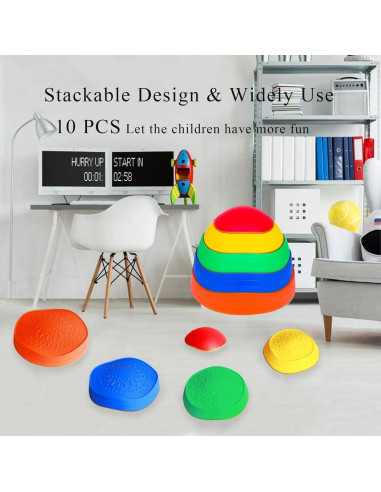 10 Piedras de Equilibrio EDRLAITY Multicolor Antideslizantes