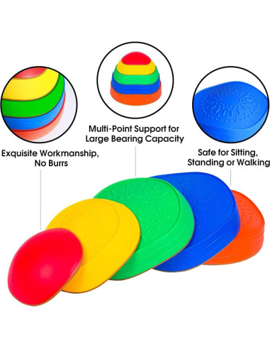 10 Piedras de Equilibrio EDRLAITY Multicolor Antideslizantes