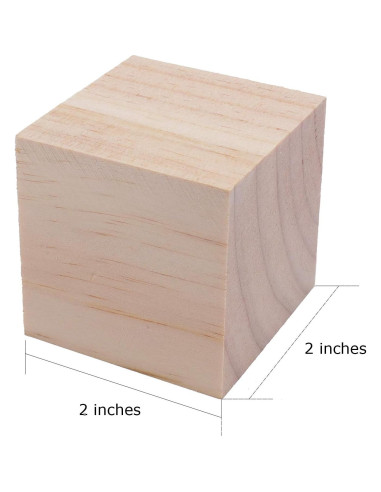 Cubos de Madera sin Terminar Tosnail - Paquete de 30 Piezas 5.08 cm