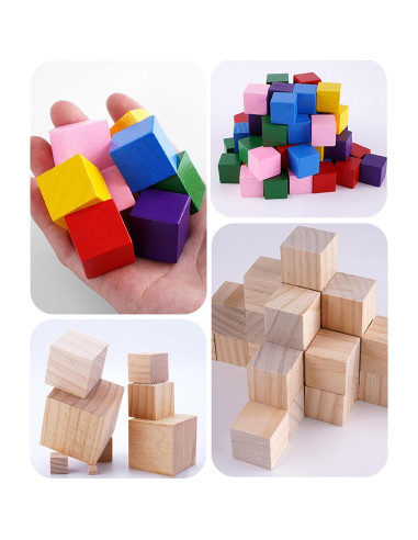 Cubos de Madera sin Terminar Tosnail - Paquete de 30 Piezas 5.08 cm