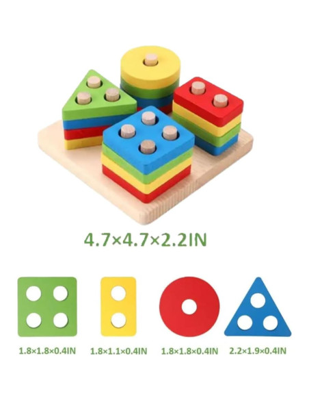 Tablero de Clasificación de Formas de Madera TINYMINYTOT - Juguete Educativo