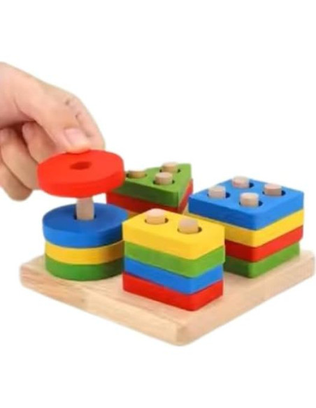 Tablero de Clasificación de Formas de Madera TINYMINYTOT - Juguete Educativo