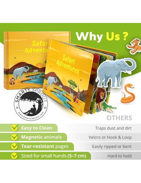Libro Ocupado Montessori Smarty Sprout Safari 25.4x20.3cm