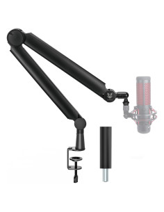 Brazo de Micrófono SA-30 Negro con Elevador 15 cm y Adaptadores