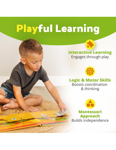 Libro Ocupado Montessori Smarty Sprout Safari 25.4x20.3cm