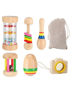 Juguete Sensorial de Madera Zilynhom para Bebés - 6 Piezas