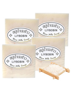 Jabón Vegano de Arroz 4Pcs - Hidratante y Suave para Piel