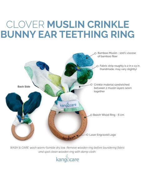Anillo de Masticar Kanga Care Orejas de Conejo Trébol