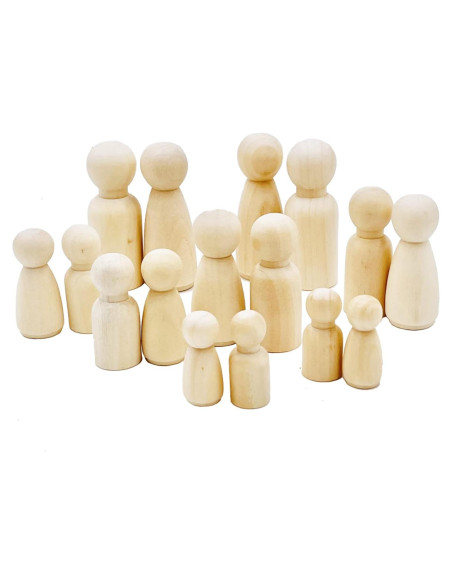 60 Piezas Muñecos de Madera sin Terminar William Craft