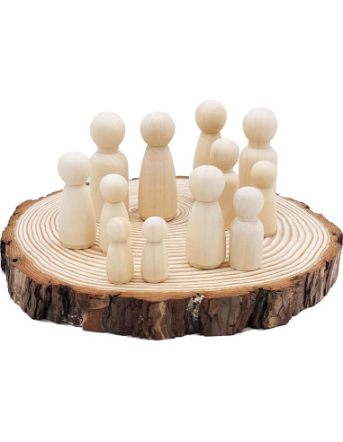 60 Piezas Muñecos de Madera sin Terminar William Craft