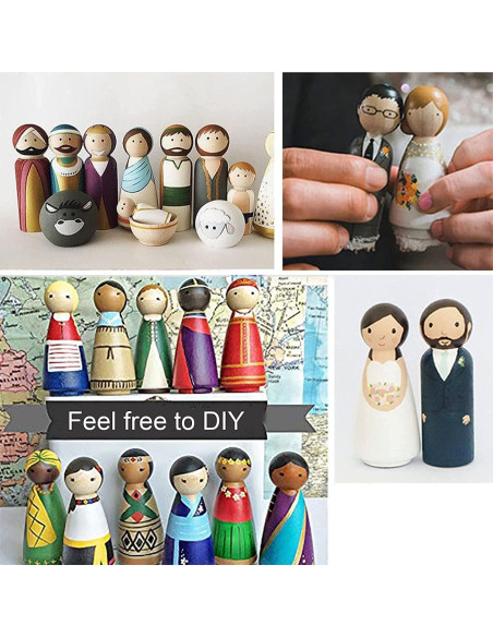 60 Piezas Muñecos de Madera sin Terminar William Craft