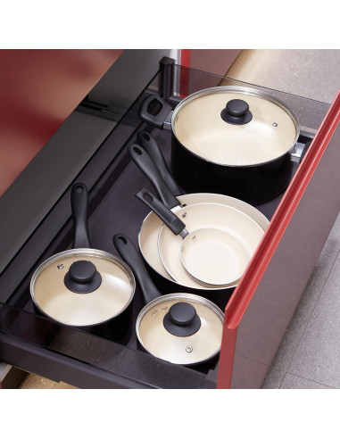 Juego de Ollas y Sartenes Amazon Basics 11 Piezas Cerámica