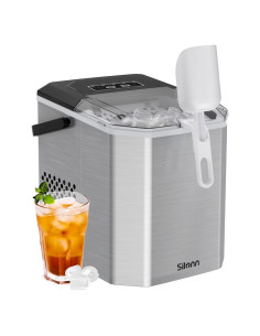 Máquina de Hielo Silonn Portátil Acero Inoxidable 26 lbs/día