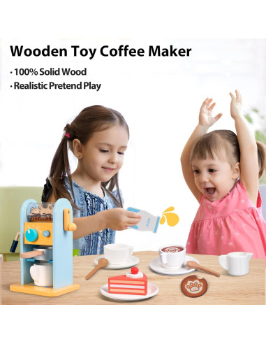 Juego de Cafetera de Madera ICEKO con Molinillo - 11 Piezas