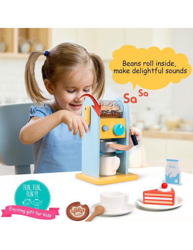 Juego de Cafetera de Madera ICEKO con Molinillo - 11 Piezas