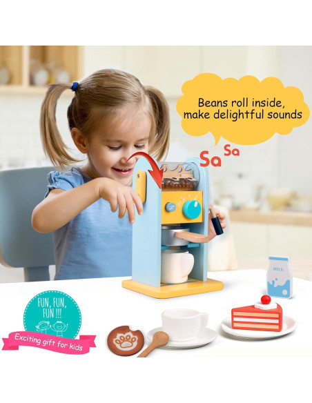 Juego de Cafetera de Madera ICEKO con Molinillo - 11 Piezas