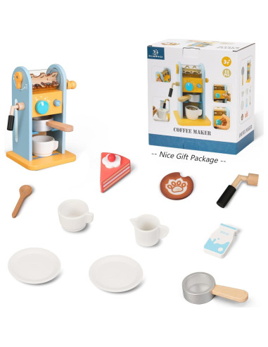 Juego de Cafetera de Madera ICEKO con Molinillo - 11 Piezas