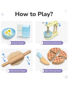 Set de Cocina de Madera Bimi Boo 10 Piezas para Niños 2