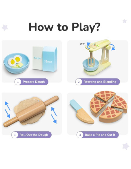 Set de Cocina de Madera Bimi Boo 10 Piezas para Niños