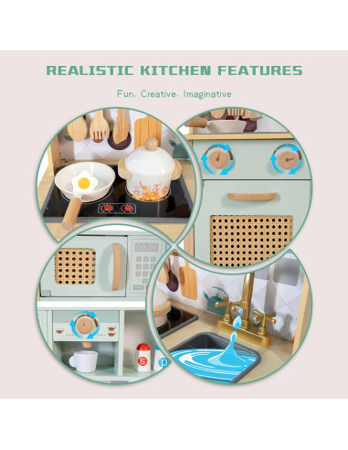 Cocina de Jugar Garsing Verde para Niños 3+ con Sonidos