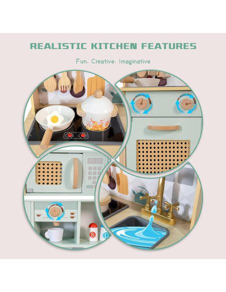 Cocina de Jugar Garsing Verde para Niños 3+ con Sonidos