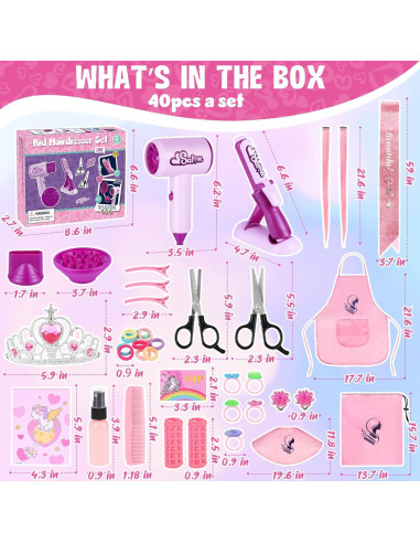 Set de Juguetes de Salón de Belleza ERHAICAT 40 Piezas