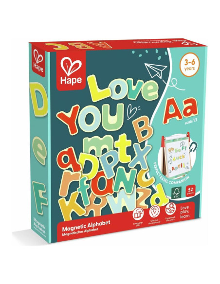 Alfabeto Magnético Hape 52 Letras Multicolor 400g