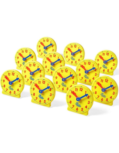 Reloj Analógico de Aprendizaje Hand2mind - Juego de 12 Niños