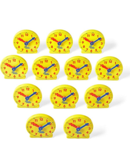 Reloj Analógico de Aprendizaje Hand2mind - Juego de 12 Niños