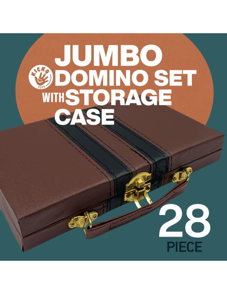 Juego de Dominó Jumbo Kicko - 28 Piezas en Caja de Madera