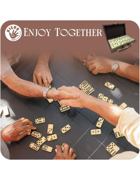 Juego de Dominó Jumbo Kicko - 28 Piezas en Caja de Madera