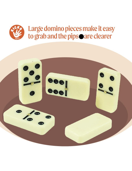 Juego de Dominó Jumbo Kicko - 28 Piezas en Caja de Madera