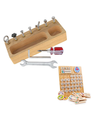 Conjunto de Juguetes Montessori Panda Brothers - Tablero y Calendario de Madera