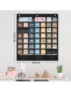 Calendario de Aula Boho con Gráfico de Bolsillo y 121 Tarjetas 2