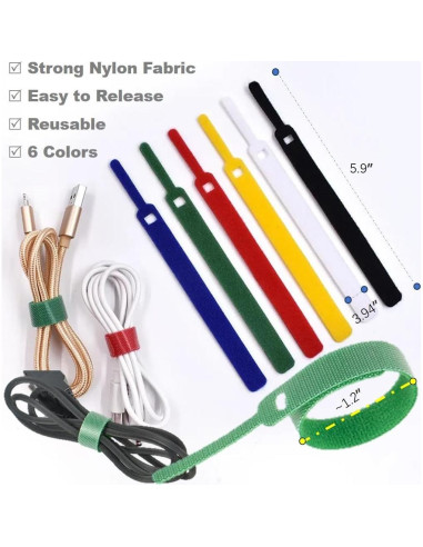 150 Bridas Reutilizables QUALIALL 14.99 cm Nylon Multicolor