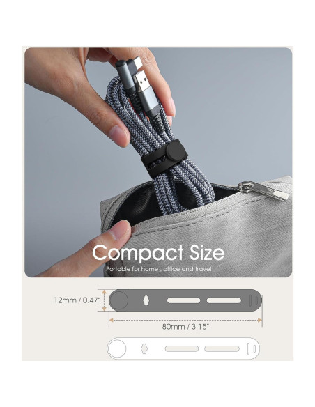 40 Bridas de Cable Nearockle Silicona Ajustables Blancas y Negras