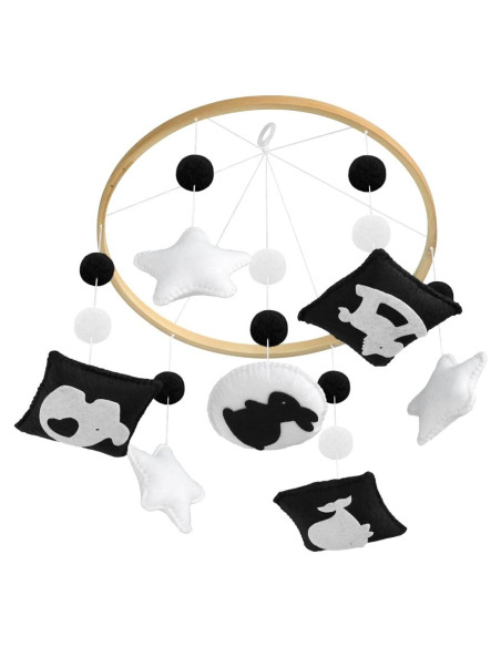 Móvil Montessori para cuna TINITIGIES - Estimulación visual 34x16cm Móvil Montessori para cuna TINITIGIES - Estimulación visual 34x16cm