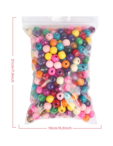 Perlas de Madera Coloridas 16mm 400PCS Cadikez para Manualidades
