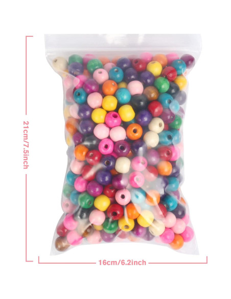 Perlas de Madera Coloridas 16mm 400PCS Cadikez para Manualidades