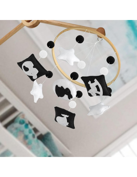 Móvil Montessori para cuna TINITIGIES - Estimulación visual 34x16cm Móvil Montessori para cuna TINITIGIES - Estimulación visual 34x16cm