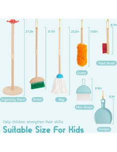 Set de Limpieza para Niños WoodenEdu - 7 Piezas Azul 2