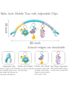 Móvil de Actividad para Bebés Azul - Juguete Ajustable 0-12 Meses 2