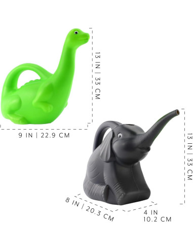 Conjunto de Regaderas de Animales Cornucopia - Elefante y Dinosaurio